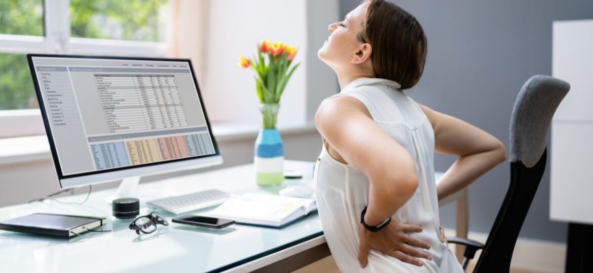 The woman suffers from degenerative disc disease while working.