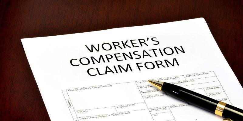 A worker's compensation claim form.