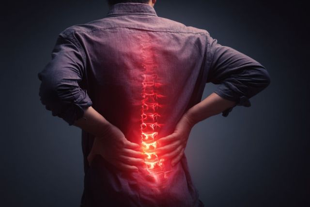 The man has degenerative disc disease.